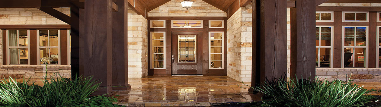Classy Home with Textured Fiberglass Exterior Door Unit